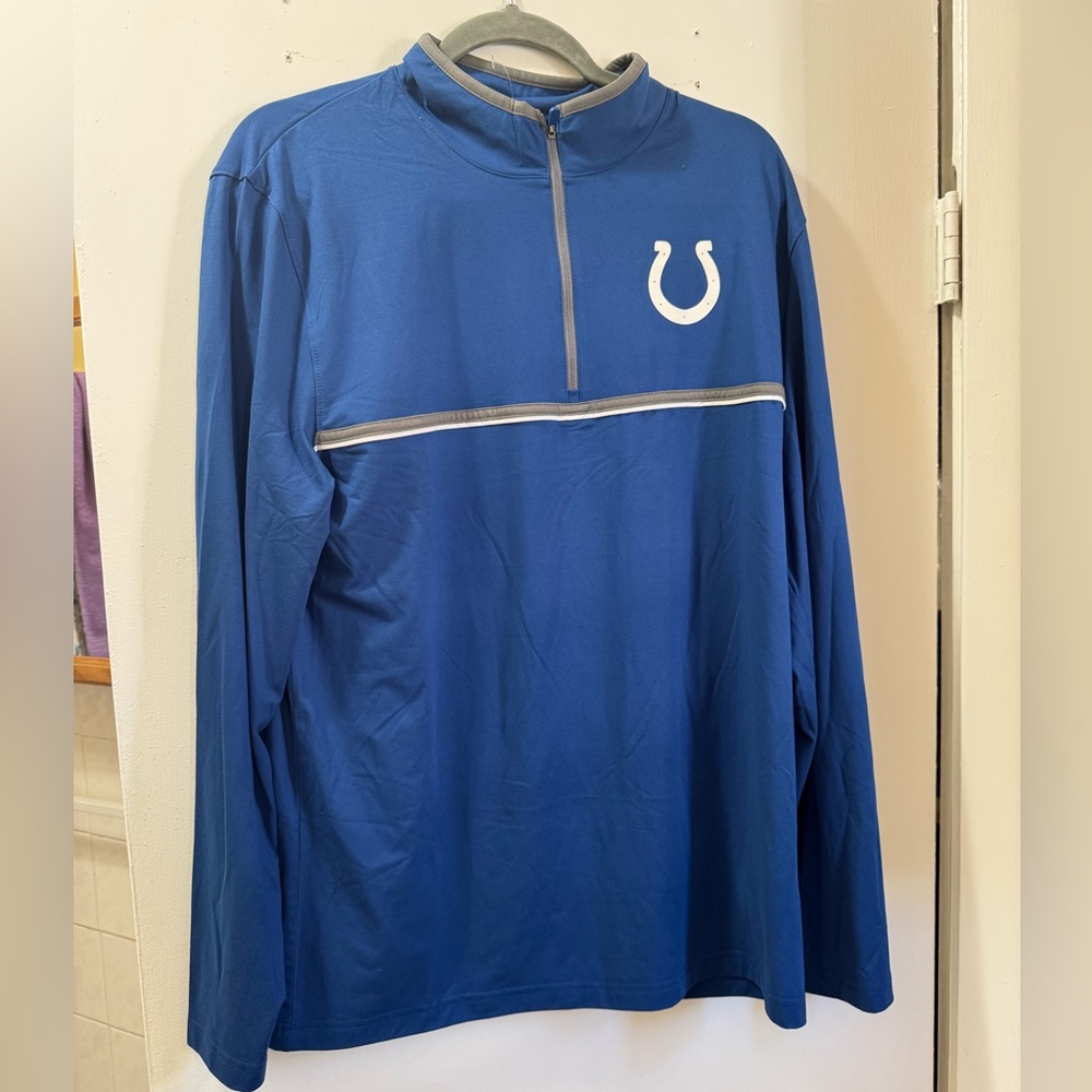 NFL INDIANAPOLIS COLTS Team Apparel Blue Quarter-Zip Shirt NWOT- Large